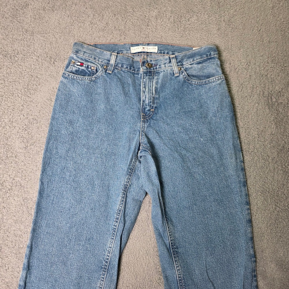 Tommy Hilfiger Womens 2 L/33 Jeans Blue Straight Leg Medium Wash Vintage 90s